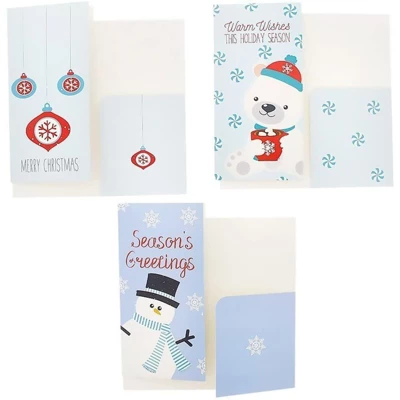 36 Packs Holiday Money Christmas Greeting Cards - 6 Winter Christmas Designs, Ornaments, Polar Bears, Snowflakes, Envelopes Included - 3.5x7.25" 3 36 Packs Holiday Money Christmas Greeting Cards - 6 Winter Christmas Designs, Ornaments, Polar Bears, Snowflakes, Envelopes Included - 3.5x7.25" - Image 3