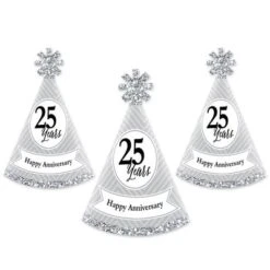 Big Dot Of Happiness We Still Do - 25th Wedding Anniversary - Mini Cone Anniversary Party Hats - Small Little Party Hats - Set Of 8 -Anagram Shop GUEST 719bb5d6 f756 4a0e 9c58 56d704d01c82