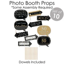 Big Dot Of Happiness Adult 50th Birthday - Gold - Banner And Photo Booth Decorations - Birthday Party Supplies Kit - Doterrific Bundle -Anagram Shop GUEST 71ba5a3b e90a 41bf b54f 6319bfa39826