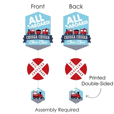 Big Dot Of Happiness Railroad Party Crossing - Train Birthday Party Or Baby Shower DIY Dangler Backdrop - Hanging Vertical Decorations - 30 Pieces 5 Big Dot Of Happiness Railroad Party Crossing - Train Birthday Party Or Baby Shower DIY Dangler Backdrop - Hanging Vertical Decorations - 30 Pieces - Image 5