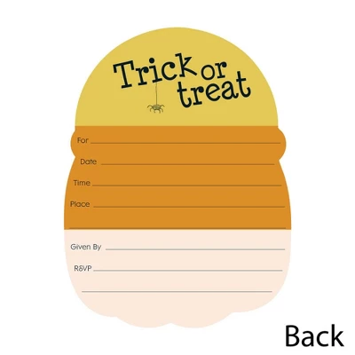 Big Dot Of Happiness Trick Or Treat - Shaped Fill-in Invitations - Halloween Party Invitation Cards With Envelopes - Set Of 12 2 Big Dot Of Happiness Trick Or Treat - Shaped Fill-in Invitations - Halloween Party Invitation Cards With Envelopes - Set Of 12 - Image 2