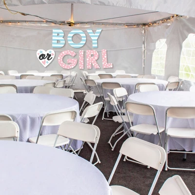 Big Dot Of Happiness Baby Gender Reveal - Team Boy Or Girl Party Decorations - Boy Or Girl - Outdoor Letter Banner 1 Big Dot Of Happiness Baby Gender Reveal - Team Boy Or Girl Party Decorations - Boy Or Girl - Outdoor Letter Banner