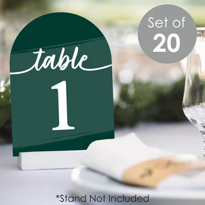Big Dot Of Happiness Emerald Elegantly Simple - Wedding Receptions, Parties Or Events Double-Sided 5 X 7 Inches Cards - Table Numbers - 1-20 1 Big Dot Of Happiness Emerald Elegantly Simple - Wedding Receptions, Parties Or Events Double-Sided 5 X 7 Inches Cards - Table Numbers - 1-20