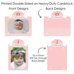 Big Dot Of Happiness 1st Birthday Little Miss Onederful - Girl First Birthday Party Picture Centerpiece Sticks - Photo Table Toppers - 15 Pieces -Anagram Shop GUEST 75caf122 12eb 4b7f a19c 81fcf2e3f816