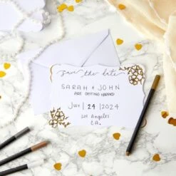 Paper Junkie 50 Pack White Blank Invitations With Envelopes, Printable DIY Greeting Cards For Wedding Baby Shower, 5x7 In