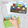 Big Dot Of Happiness Cars, Trains, And Airplanes - Shaped Fill-In Invitations - Transportation Birthday Party Invitation Cards With Envelopes - 12 Ct
