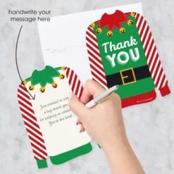 Big Dot Of Happiness Ugly Sweater - Shaped Thank You Cards - Holiday And Christmas Party Shaped Thank You Cards With Envelopes - Set Of 12