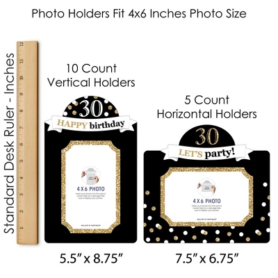 Big Dot Of Happiness Adult 30th Birthday - Gold - Birthday Party Picture Centerpiece Sticks - Photo Table Toppers - 15 Pieces 5 Big Dot Of Happiness Adult 30th Birthday - Gold - Birthday Party Picture Centerpiece Sticks - Photo Table Toppers - 15 Pieces - Image 5