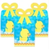 Big Dot Of Happiness Ducky Duck - Square Favor Gift Boxes - Baby Shower Or Birthday Party Bow Boxes - Set Of 12