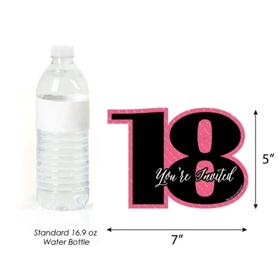 Big Dot Of Happiness Chic 18th Birthday - Pink, Black And Gold - Shaped Fill-in Invites - Birthday Party Invitation Cards With Envelopes - Set Of 12 4 Big Dot Of Happiness Chic 18th Birthday - Pink, Black And Gold - Shaped Fill-in Invites - Birthday Party Invitation Cards With Envelopes - Set Of 12 - Image 4