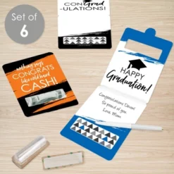 Big Dot Of Happiness Best Is Yet To Come Assorted Grad - DIY Graduation Cash Holder Gift - Funny Money Cards - Set Of 6