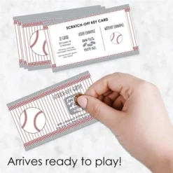 Big Dot Of Happiness Batter Up - Baseball - Baby Shower Or Birthday Party Game Scratch Off Cards - 22 Count