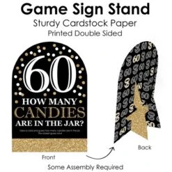 Big Dot Of Happiness Adult 60th Birthday - Gold - How Many Candies Birthday Party Game - 1 Stand And 40 Cards - Candy Guessing Game -Anagram Shop GUEST 7a140571 82ca 4b58 84cb 121dde6a8a8c
