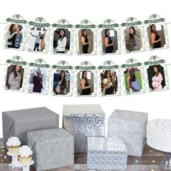 Big Dot Of Happiness Boho Botanical Baby - DIY Greenery Baby Shower Decor - Weekly Pregnancy Picture Display - Photo Banner