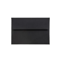 JAM Paper Blank Greeting Cards Set 4Bar A1 Size 3.625 X 5.125 Black Linen 25/Pack (304624585)