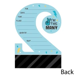 Big Dot Of Happiness Two Cool - Boy - Shaped Fill-In Invitations - Blue 2nd Birthday Party Invitation Cards With Envelopes - Set Of 12 -Anagram Shop GUEST 7b8f1aa2 9dc7 495e 99fc 1a039b8694f9
