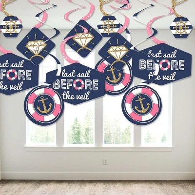 Big Dot Of Happiness Last Sail Before The Veil - Nautical Bachelorette And Bridal Shower Hanging Decor - Party Decoration Swirls - Set Of 40 2 Big Dot Of Happiness Last Sail Before The Veil - Nautical Bachelorette And Bridal Shower Hanging Decor - Party Decoration Swirls - Set Of 40 - Image 2