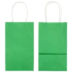 Blue Panda 25-Pack Green Gift Bags With Handles - Small Paper Treat Bags For Birthday, Wedding, Retail (5.3x3.2x9 In) -Anagram Shop GUEST 7bc46ed5 a327 4d56 85fc fa98f3b4fe55
