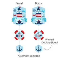 Big Dot Of Happiness Ahoy It's A Boy - Nautical Baby Shower DIY Dangler Backdrop - Hanging Vertical Decorations - 30 Pieces -Anagram Shop GUEST 7c02acb8 d661 4079 8990 0826dec59a77