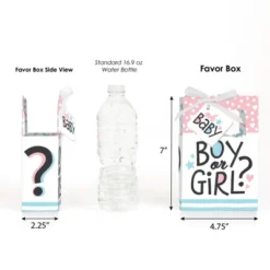 Big Dot Of Happiness Baby Gender Reveal - Team Boy Or Girl Party Favor Boxes - Set Of 12