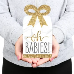Big Dot Of Happiness It's Twins - Square Favor Gift Boxes - Gold Twins Baby Shower Bow Boxes - Set Of 12 -Anagram Shop GUEST 7cf479e0 dfc4 4ad8 8dbb db85e6b3de93
