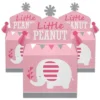 Big Dot Of Happiness Pink Elephant - Treat Box Party Favors - Girl Baby Shower Or Birthday Party Goodie Gable Boxes - Set Of 12