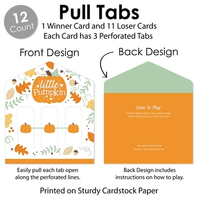 Big Dot Of Happiness Little Pumpkin - Fall Birthday Party Or Baby Shower Game Pickle Cards - Pull Tabs 3-in-a-Row - Set Of 12 3 Big Dot Of Happiness Little Pumpkin - Fall Birthday Party Or Baby Shower Game Pickle Cards - Pull Tabs 3-in-a-Row - Set Of 12 - Image 3