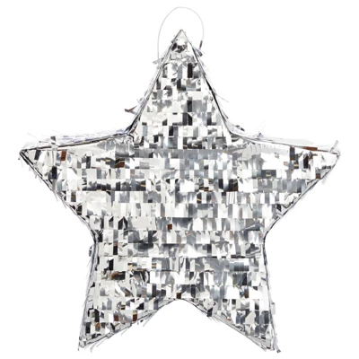 Sparkle And Bash Silver Foil Star Pinata For Kids Birthday, Twinkle Twinkle Little Star Gender Reveal Party Decorations (Small, 13 X 13 X 3 In) 3 Sparkle And Bash Silver Foil Star Pinata For Kids Birthday, Twinkle Twinkle Little Star Gender Reveal Party Decorations (Small, 13 X 13 X 3 In) - Image 3