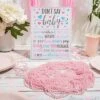 Sparkle And Bash Don't Say Baby Easel Sign, Baby Shower Games For Gender Reveal Favors, Decorations, 1 Sign And 36 Pink Beaded Necklaces