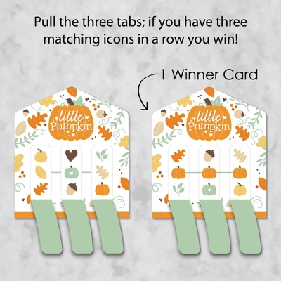Big Dot Of Happiness Little Pumpkin - Fall Birthday Party Or Baby Shower Game Pickle Cards - Pull Tabs 3-in-a-Row - Set Of 12 2 Big Dot Of Happiness Little Pumpkin - Fall Birthday Party Or Baby Shower Game Pickle Cards - Pull Tabs 3-in-a-Row - Set Of 12 - Image 2