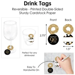 Big Dot Of Happiness Adult 90th Birthday - Gold - Birthday Party Paper Charger And Table Decorations - Chargerific Kit - Place Setting For 8 -Anagram Shop GUEST 80d22cc2 8746 44ab 868a 318a5b69556a