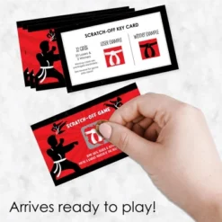 Big Dot Of Happiness Karate Master - Martial Arts Birthday Party Game Scratch Off Cards - 22 Count