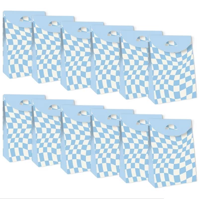 Big Dot Of Happiness Blue Checkered Party - Gift Favor Bags - Party Goodie Boxes - Set Of 12 3 Big Dot Of Happiness Blue Checkered Party - Gift Favor Bags - Party Goodie Boxes - Set Of 12 - Image 3