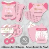 Big Dot Of Happiness Little Princess Crown - 4 Pink And Gold Princess Baby Shower Games - 10 Cards Each - Gamerific Bundle
