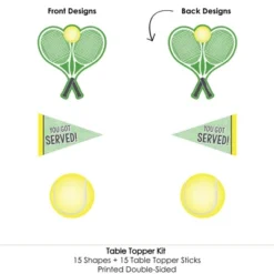 Big Dot Of Happiness You Got Served - Tennis - Baby Shower Or Tennis Ball Birthday Party Centerpiece Sticks - Table Toppers - Set Of 15 -Anagram Shop GUEST 82b3a944 f1e0 4420 9075 3240bb5919f7