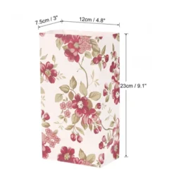 Unique Bargains Paper Gift Bag Pack Red Flower Storage Bag For Party Favor 50 Pcs