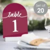 Big Dot Of Happiness Burgundy Elegantly Simple - Wedding Receptions, Parties Or Events Double-Sided 5 X 7 Inches Cards - Table Numbers - 1-20