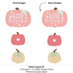 Big Dot Of Happiness Girl Little Pumpkin - Fall Birthday Party Or Baby Shower Centerpiece Sticks - Table Toppers - Set Of 15 -Anagram Shop GUEST 85688e9b 5ae8 4881 9472 d453194e4d06