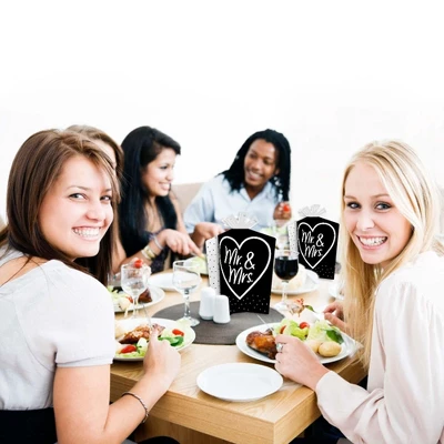 Big Dot Of Happiness Mr. And Mrs. - Table Decorations - Black And White Wedding Or Bridal Shower Fold And Flare Centerpieces - 10 Count 4 Big Dot Of Happiness Mr. And Mrs. - Table Decorations - Black And White Wedding Or Bridal Shower Fold And Flare Centerpieces - 10 Count - Image 4