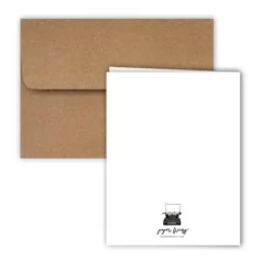 Paper Frenzy Happy New Year Typewriter Christmas Cards And Envelopes - 25 Pack