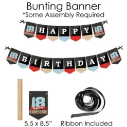 Big Dot Of Happiness Boy 18th Birthday - Banner And Photo Booth Decorations - Eighteenth Birthday Party Supplies Kit - Doterrific Bundle -Anagram Shop GUEST 87aacfb7 a191 4893 8ade f21896e92246