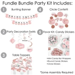 Big Dot Of Happiness Bride Squad - Rose Gold Bridal Shower Or Bachelorette Party Supplies - Banner Decoration Kit - Fundle Bundle