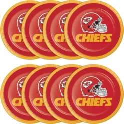 NFL 24ct Kansas City Chief Football Dessert Plates