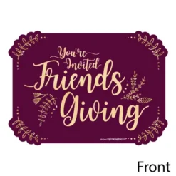 Big Dot Of Happiness Elegant Thankful For Friends - Shaped Fill-in Invitations - Friendsgiving Party Invitation Cards With Envelopes - Set Of 12