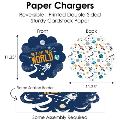 Big Dot Of Happiness Blast Off To Outer Space - Rocket Ship Baby Shower Or Birthday Party Paper Charger & Table Decorations Chargerific Kit For 8 3 Big Dot Of Happiness Blast Off To Outer Space - Rocket Ship Baby Shower Or Birthday Party Paper Charger & Table Decorations Chargerific Kit For 8 - Image 3