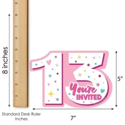 Big Dot Of Happiness Girl 13th Birthday - Shaped Fill-In Invitations - Official Teenager Birthday Party Invitation Cards With Envelopes - Set Of 12 -Anagram Shop GUEST 8a934bed 35d7 4ff8 9363 0339eeb9b0cb