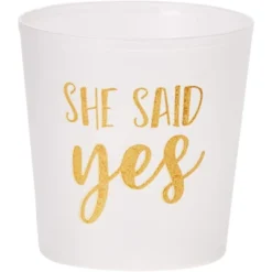 Juvale 15 Pack "She Said Yes" Disposable White Plastic Party Shot Glasses 3.7oz Bachelorette Party Supplies -Anagram Shop GUEST 8ac26f95 3f5d 4614 82eb 3f9e33c0e005