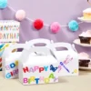 24 Pack Paper Gable Treat Boxes, Neon Party Favor Gift Box For Birthday, Wedding & Baby Shower, 6.2 X 3.5 In