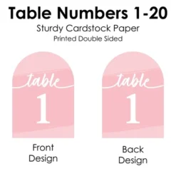 Big Dot Of Happiness Pink Elegantly Simple - Wedding Receptions, Parties Or Events Double-Sided 5 X 7 Inches Cards - Table Numbers - 1-20 -Anagram Shop GUEST 8ce6789b 4fdd 44a2 9d6e 6029d3e97fca