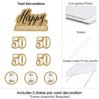 Big Dot Of Happiness We Still Do - 50th Wedding Anniversary - Yard Sign & Outdoor Lawn Decorations - Anniversary Party Yard Signs - Set Of 8 3 Big Dot Of Happiness We Still Do - 50th Wedding Anniversary - Yard Sign & Outdoor Lawn Decorations - Anniversary Party Yard Signs - Set Of 8 - Image 3